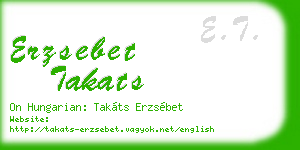 erzsebet takats business card