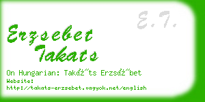 erzsebet takats business card